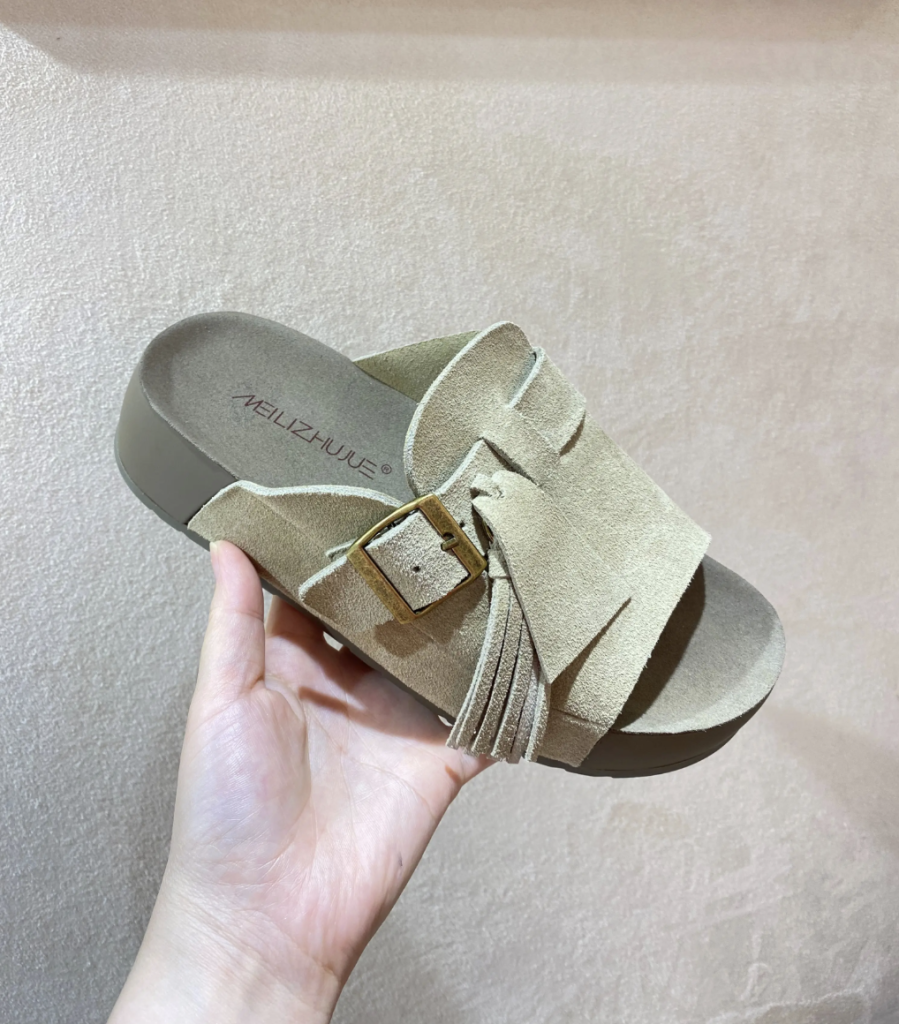 Suede Slide Sandals